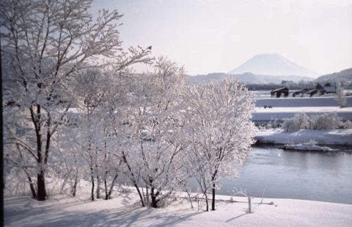 蘭越町の冬景色