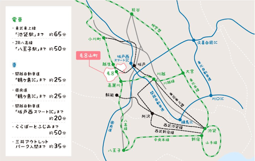 毛呂山町のアクセス