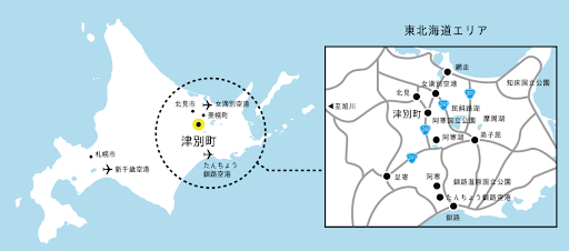 津別町のマップ