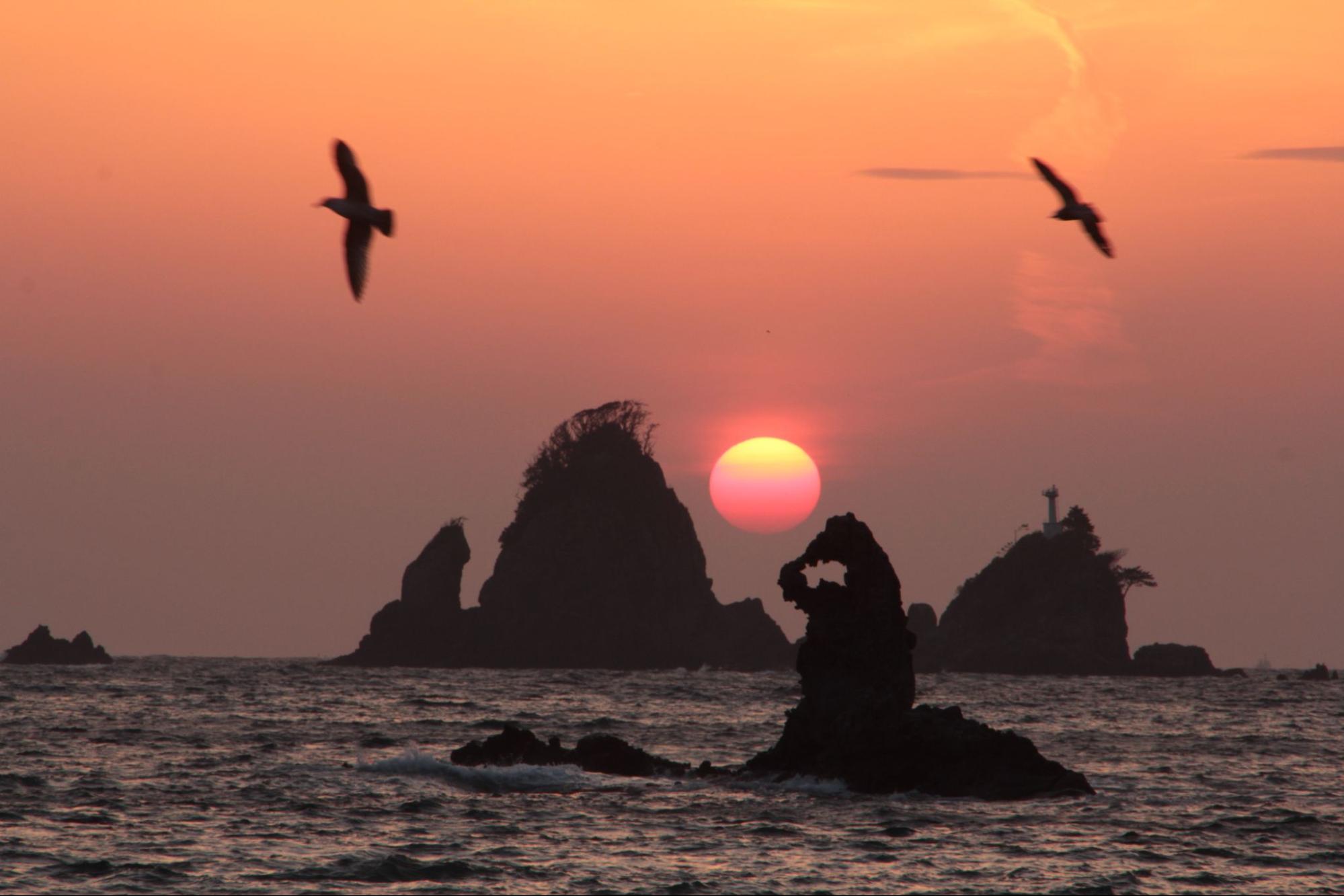 大田子海岸の夕陽