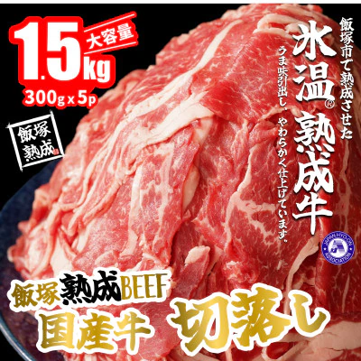 【飯塚熟成牛】国産牛切落し 1.5kg(300g