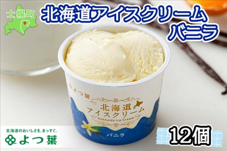 北海道 よつ葉 アイスクリーム バニラ 12個 