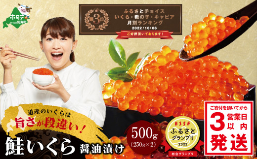 新物！数量限定！北海道産・鮭いくら醤油漬け５００