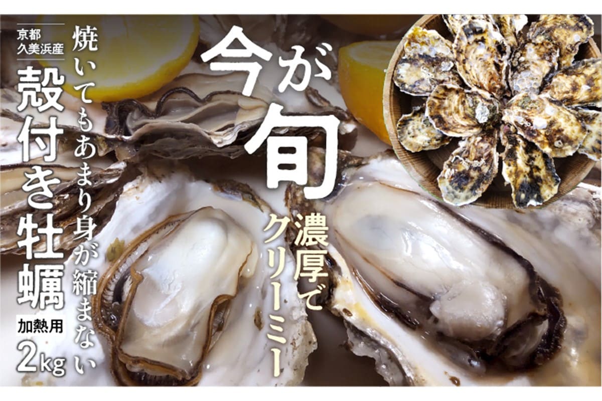 京都・久美浜産　殻付き牡蠣2kg（20個前後）【