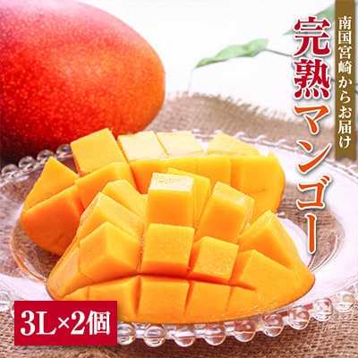 「南国宮崎からお届け」完熟マンゴー3Lサイズ2個