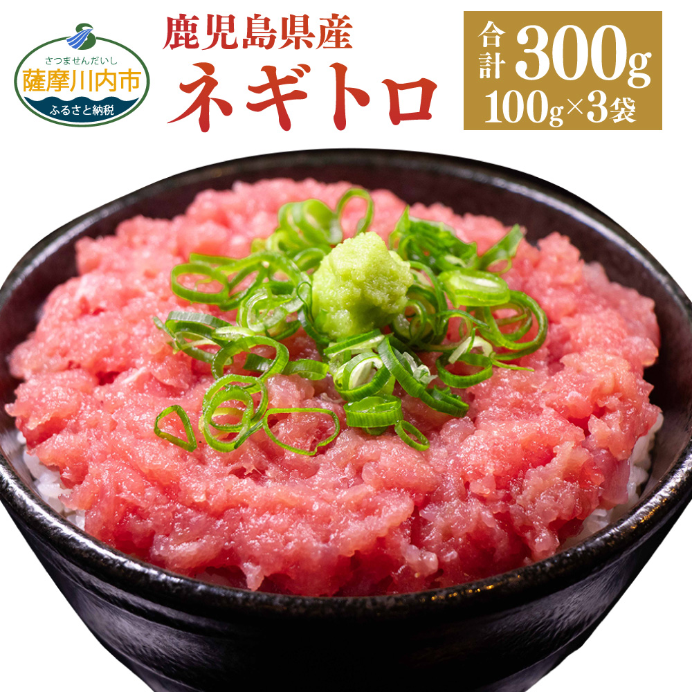 鹿児島県産本マグロのネギトロ 合計300g(100g×3袋)