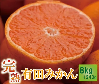 2022年11月より発送家庭用 完熟有田みかん 8kg＋240g（傷み補償分）【たっぷり訳ありみかん】【訳あり】