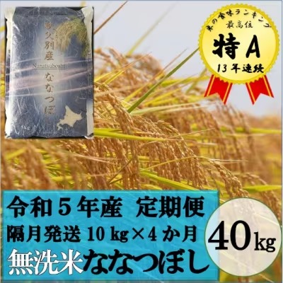 令和3年産 無洗米ななつぼし定期便40kg(1か