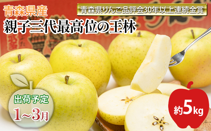 年明け 親子三代最高位の王林約5kg 【全国りん