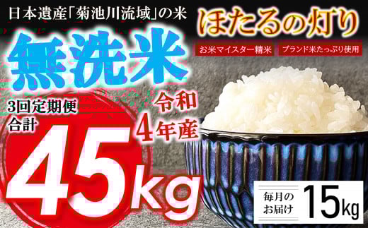 【定期便3回】令和3年産 熊本県産 無洗米 ほた