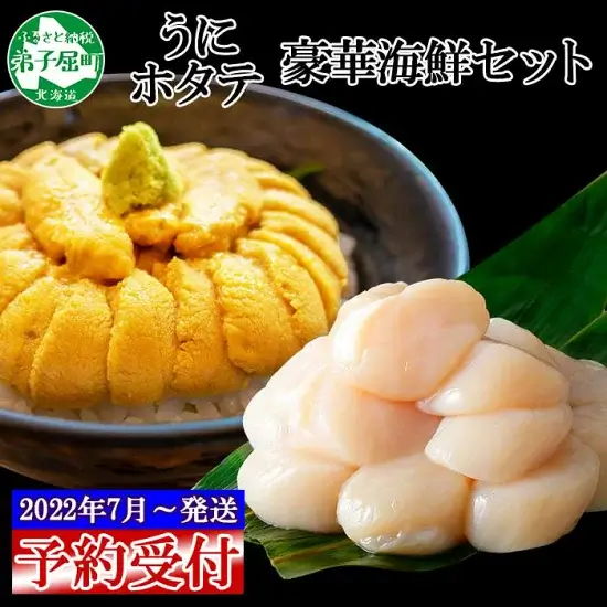 2022年 新物 ウニ 先行予約 1246.うに 200ｇ ホタテ300g ほたて ウニ セット 4人前 ファミリー 雲丹 帆立 大粒 生ほたて 海鮮 北海道 先行販売 2022年 夏季発送 新物 うに 予約 受付中 送料無料 加藤水産 北国からの贈り物 弟子屈町 16000円