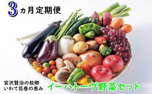 【定期便３ヶ月コース】イーハトーヴ野菜セット（予