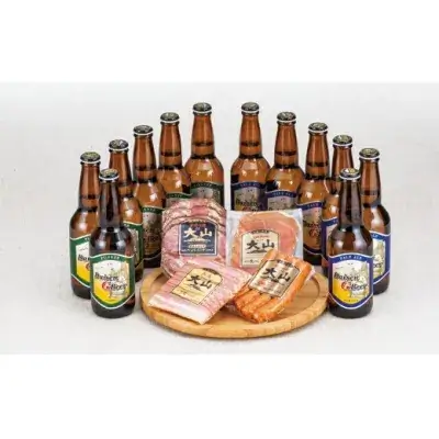 【定期便】大山Gビール・大山ハムコースB(全3回)